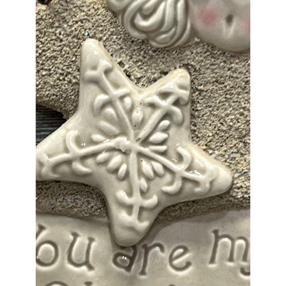 Carol Jones Angel Ceramic Christmas Ornament 2004 Wall Hanging Signed 5.5” - Picture 4 of 8